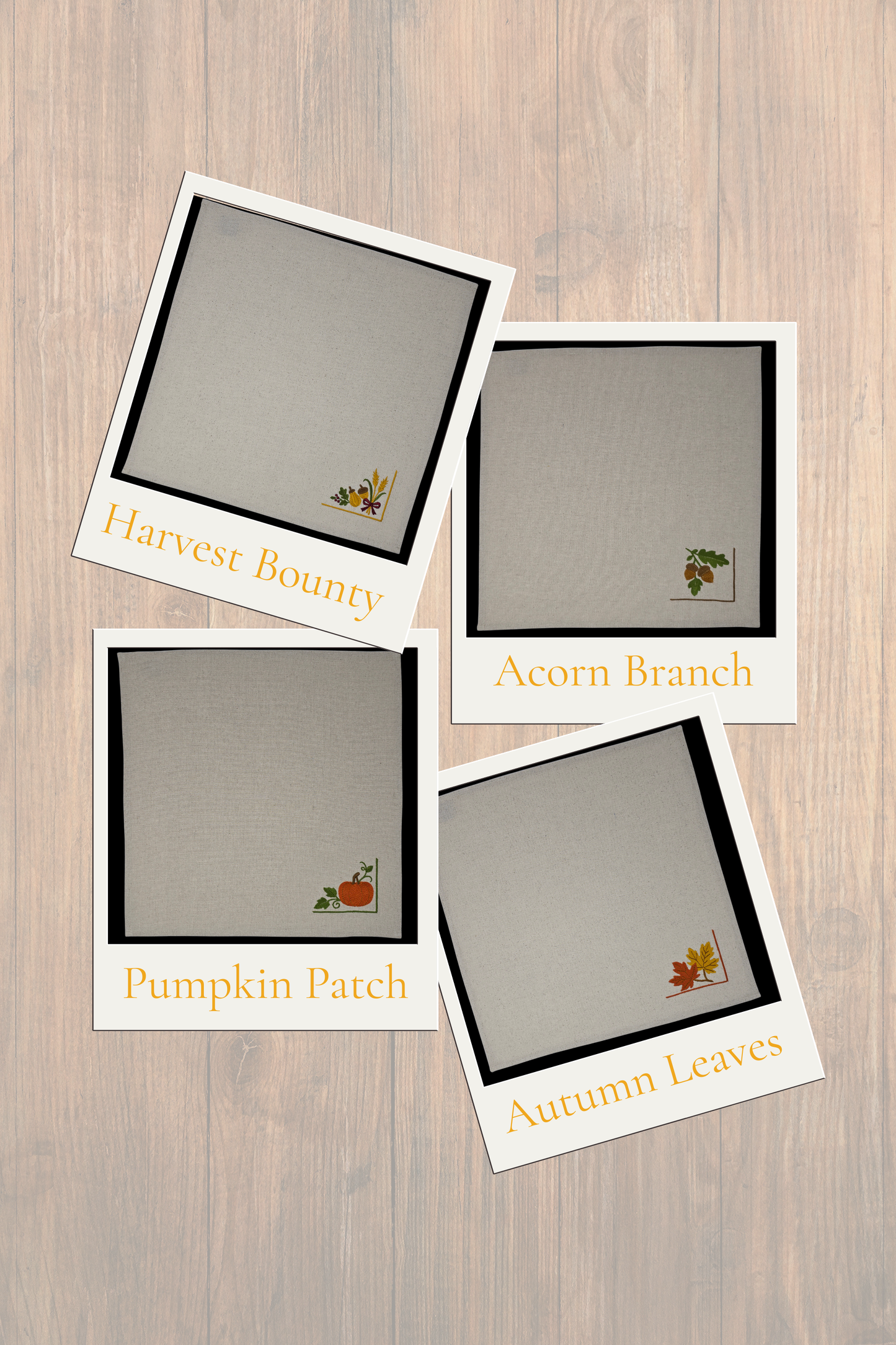 Gather & Harvest | Harvest Bounty | Set of 2 Embroidered Linen-Look Napkins