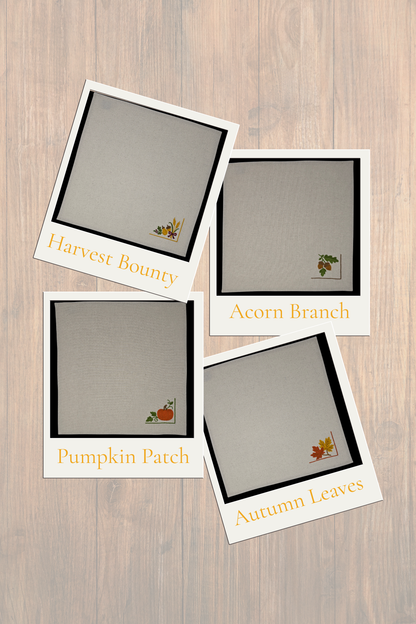 Gather & Harvest | Harvest Bounty | Set of 2 Embroidered Linen-Look Napkins