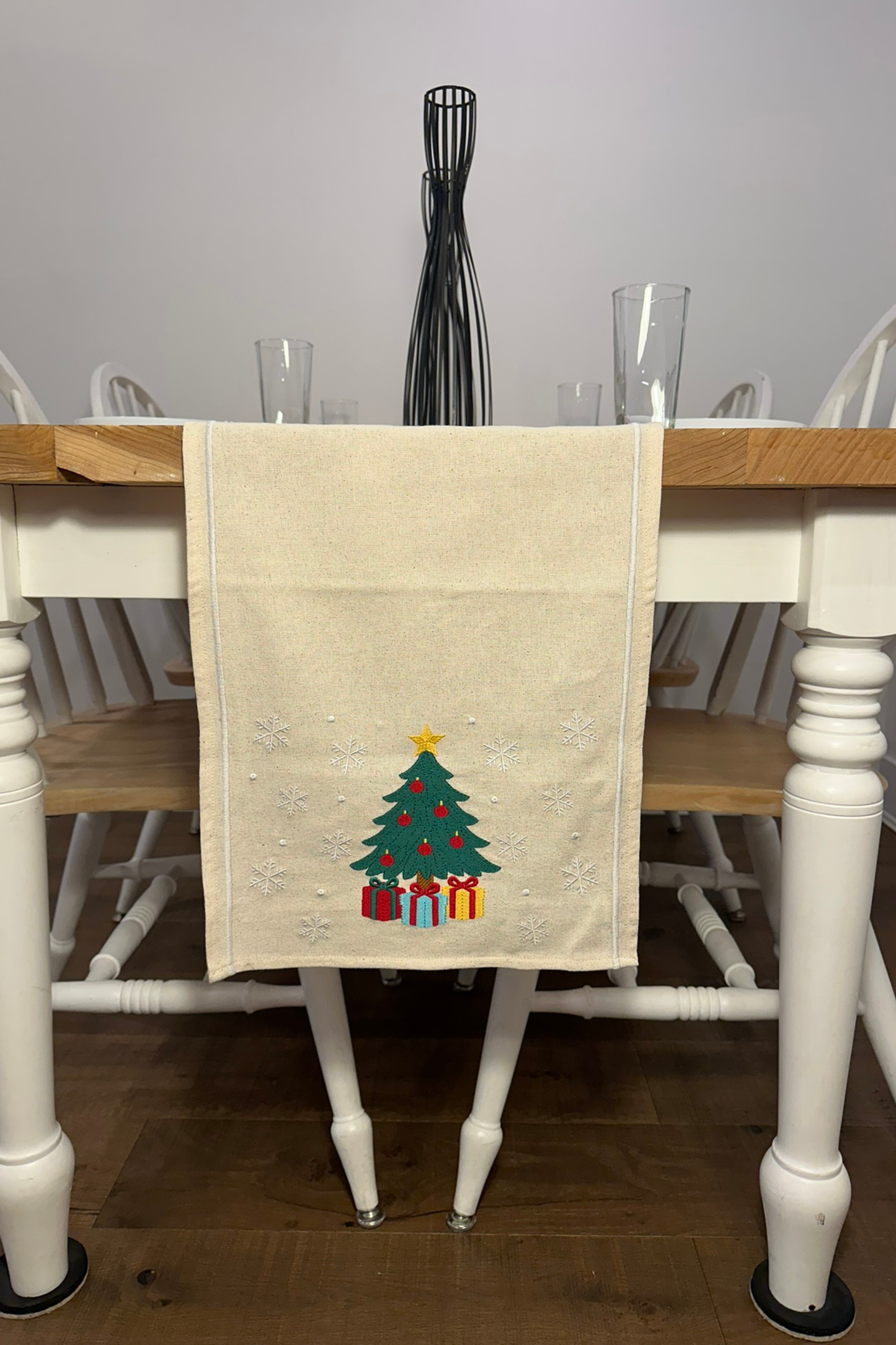 Holiday Joy | Holiday Tree | Embroidered Linen-Look Runners