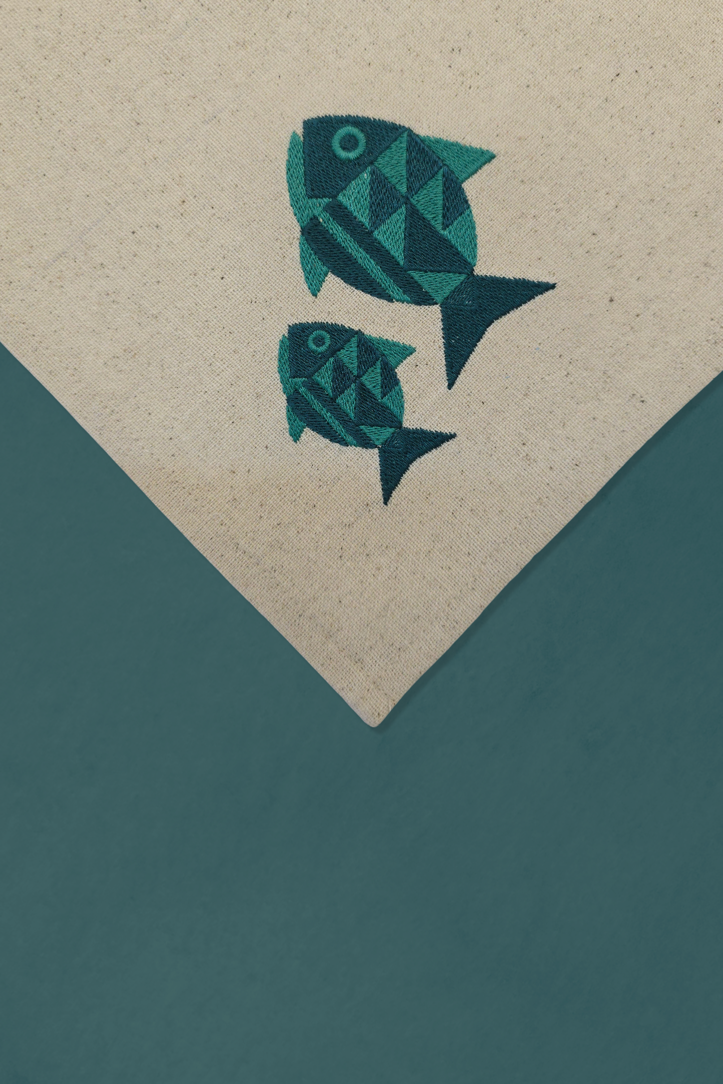 Marine Mosaic | Set of 2 Embroidered Linen-Look Napkins