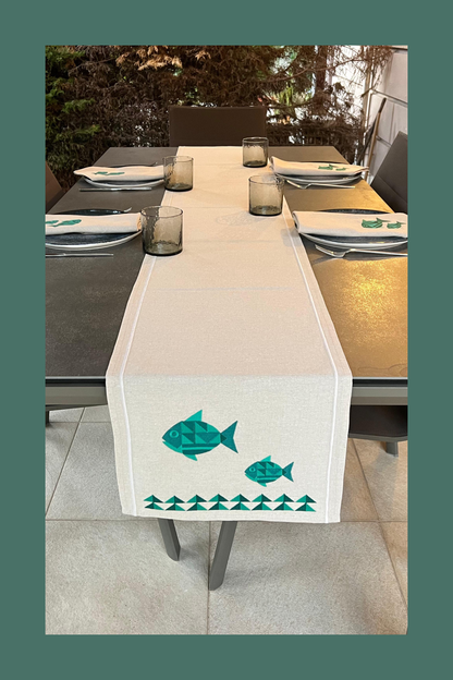 Marine Mosaic | Linen-Look Runners