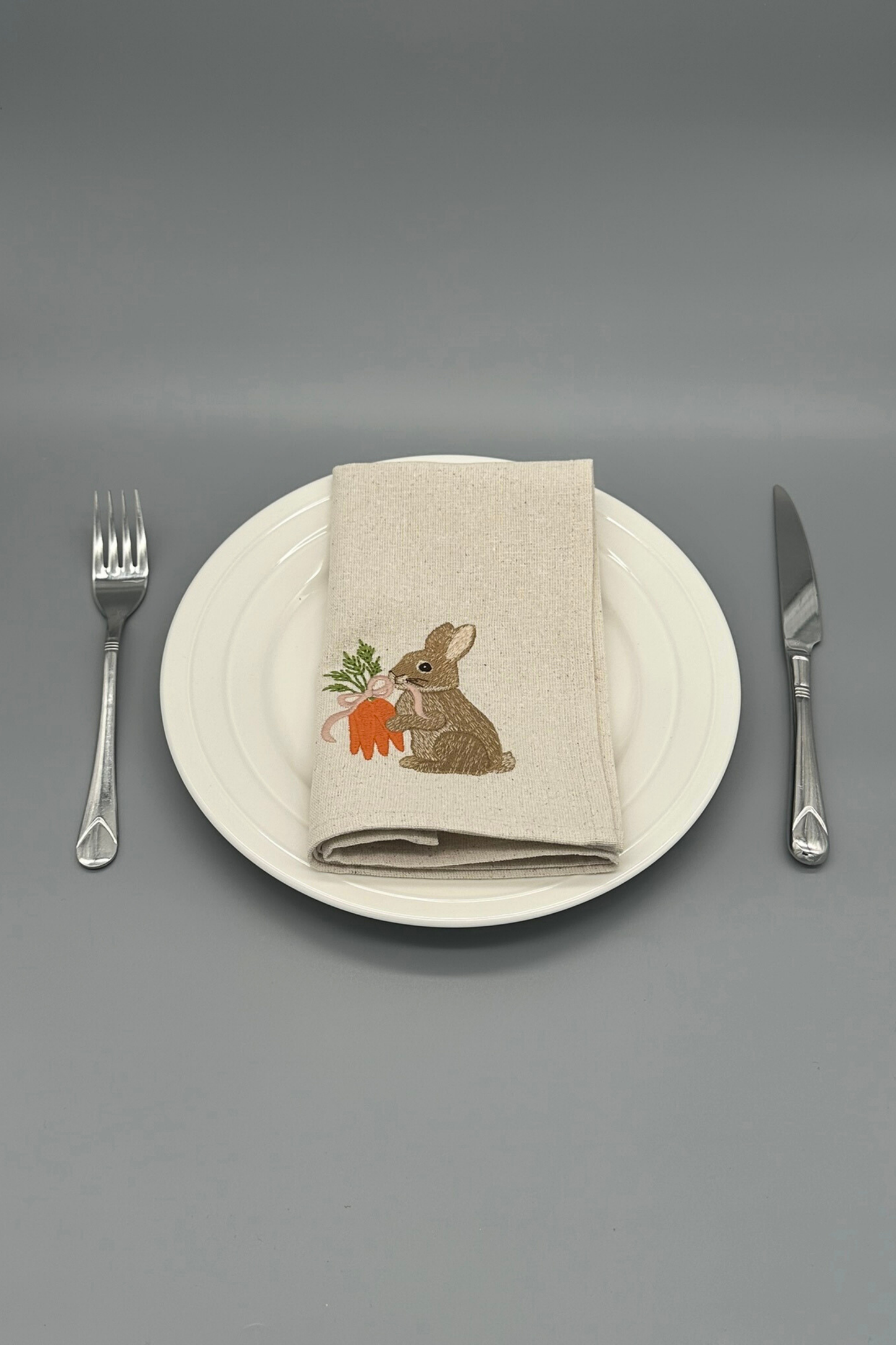 Little Joys of Spring | Easter Gathering Embroidered Napkin Set | Linen-Look Cloth Napkins
